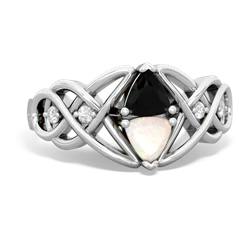 Onyx Keepsake Celtic Knot 14K White Gold ring R5300