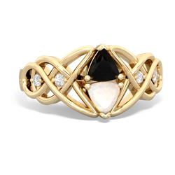 Onyx Keepsake Celtic Knot 14K Yellow Gold ring R5300