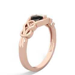 Onyx Celtic Love Knot 14K Rose Gold ring R5420
