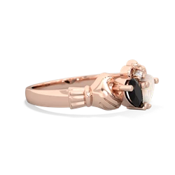 Onyx 'Our Heart' Claddagh 14K Rose Gold ring R2388