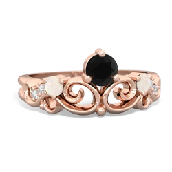 Onyx Crown Keepsake 14K Rose Gold ring R5740