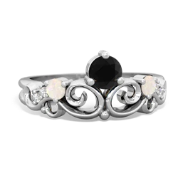 Onyx Crown Keepsake 14K White Gold ring R5740