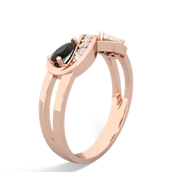 Onyx Diamond Infinity 14K Rose Gold ring R5390