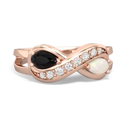 Onyx Diamond Infinity 14K Rose Gold ring R5390