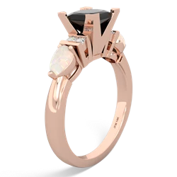 Onyx 6Mm Princess Eternal Embrace Engagement 14K Rose Gold ring C2002