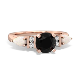 Onyx 6Mm Round Eternal Embrace Engagement 14K Rose Gold ring R2005