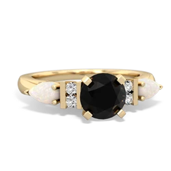 Onyx 6Mm Round Eternal Embrace Engagement 14K Yellow Gold ring R2005