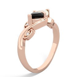 Onyx Floral Elegance 14K Rose Gold ring R5790