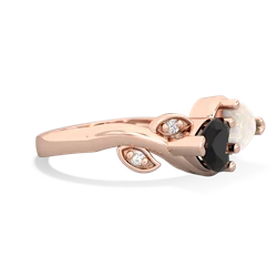 Onyx Floral Elegance 14K Rose Gold ring R5790