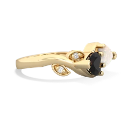 Onyx Floral Elegance 14K Yellow Gold ring R5790