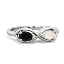 Onyx Infinity 14K White Gold ring R5050