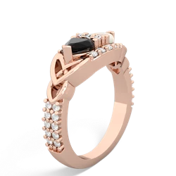 Onyx Sparkling Celtic Knot 14K Rose Gold ring R2645