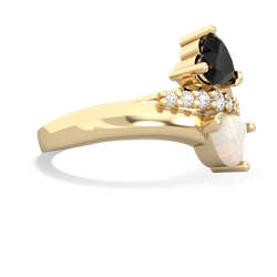 Onyx Heart To Heart 14K Yellow Gold ring R2064