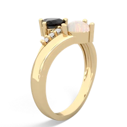 Onyx Heart To Heart 14K Yellow Gold ring R2064