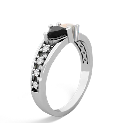 Onyx Heart To Heart 14K White Gold ring R3342