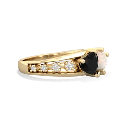 Onyx Heart To Heart 14K Yellow Gold ring R3342