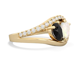 Onyx Nestled Heart Keepsake 14K Yellow Gold ring R5650