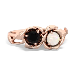 Onyx Rose Garden 14K Rose Gold ring R5510