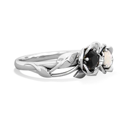 Onyx Rose Garden 14K White Gold ring R5510