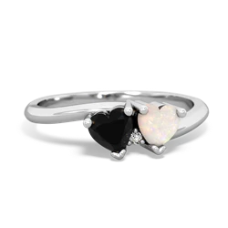 Onyx Sweethearts 14K White Gold ring R5260