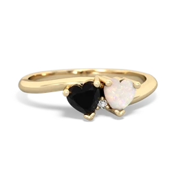 Onyx Sweethearts 14K Yellow Gold ring R5260