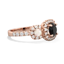 Onyx Regal Halo 14K Rose Gold ring R5350