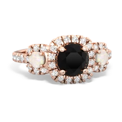 Onyx Regal Halo 14K Rose Gold ring R5350