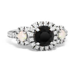 Onyx Regal Halo 14K White Gold ring R5350