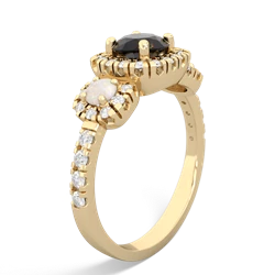 Onyx Regal Halo 14K Yellow Gold ring R5350