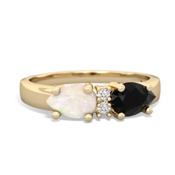 Onyx Pear Bowtie 14K Yellow Gold ring R0865