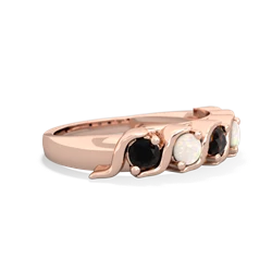 Onyx Anniversary Band 14K Rose Gold ring R2089