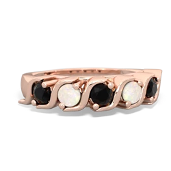 Onyx Anniversary Band 14K Rose Gold ring R2089