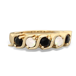 Onyx Anniversary Band 14K Yellow Gold ring R2089