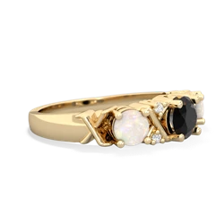 Onyx Hugs And Kisses 14K Yellow Gold ring R5016