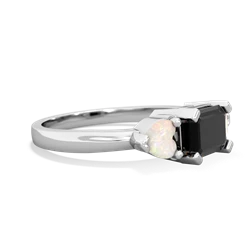 Onyx Three Stone 14K White Gold ring R5235