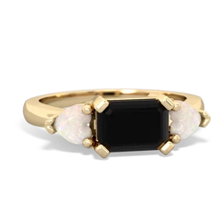 Onyx Three Stone 14K Yellow Gold ring R5235