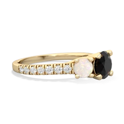 Onyx Pave Trellis 14K Yellow Gold ring R5500