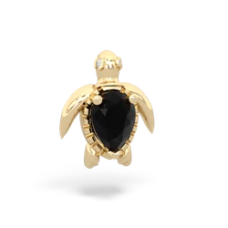 Onyx Baby Sea Turtle 14K Yellow Gold pendant P5241