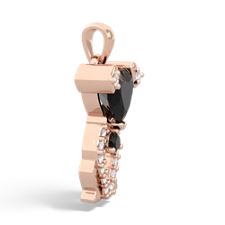 Onyx Puppy Love 14K Rose Gold pendant P5800