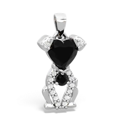 Onyx Puppy Love 14K White Gold pendant P5800