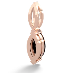 Onyx Marquise Drop 14K Rose Gold pendant P5333