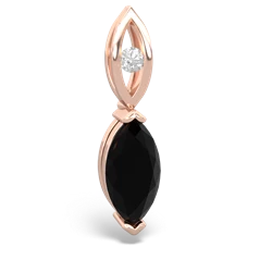 Onyx Marquise Drop 14K Rose Gold pendant P5333