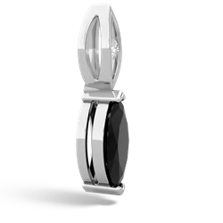 Onyx Marquise Drop 14K White Gold pendant P5333