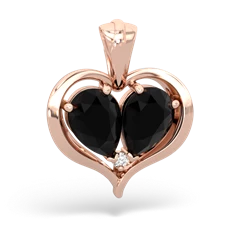 Onyx Two Become One 14K Rose Gold pendant P5330