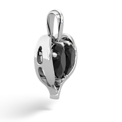 Onyx Two Become One 14K White Gold pendant P5330