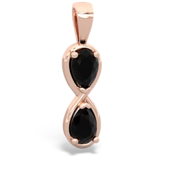 Onyx Infinity 14K Rose Gold pendant P5050