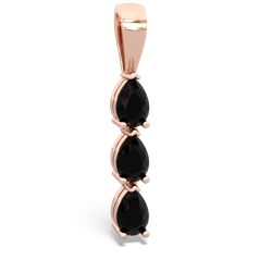 Onyx Dew Drops 14K Rose Gold pendant P2251