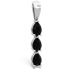 Onyx Dew Drops 14K White Gold pendant P2251