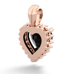 Onyx Sparkling Halo Heart 14K Rose Gold pendant P0391