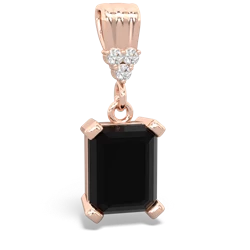 Onyx Art Deco Dangle 14K Rose Gold pendant P1937